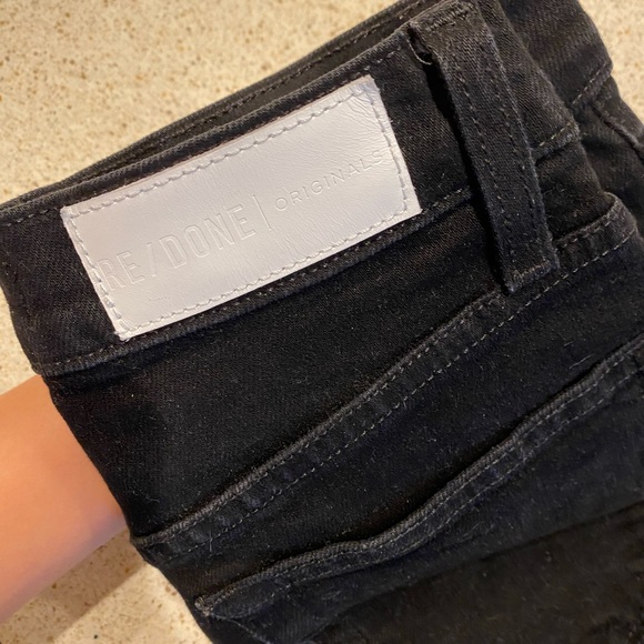 Re/Done High Rise Crop Raw Hem Distressed size 24 - Picture 6 of 16